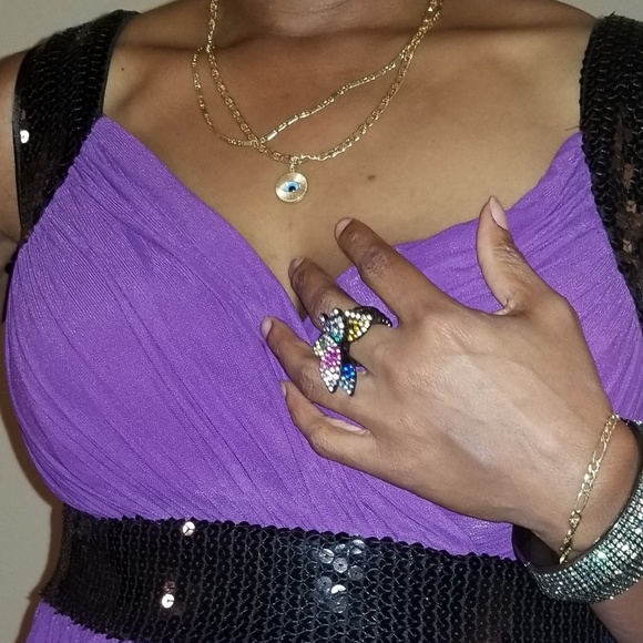 NWT Lane Bryant Purple and Black Sequin Dress - Picture 3 of 6